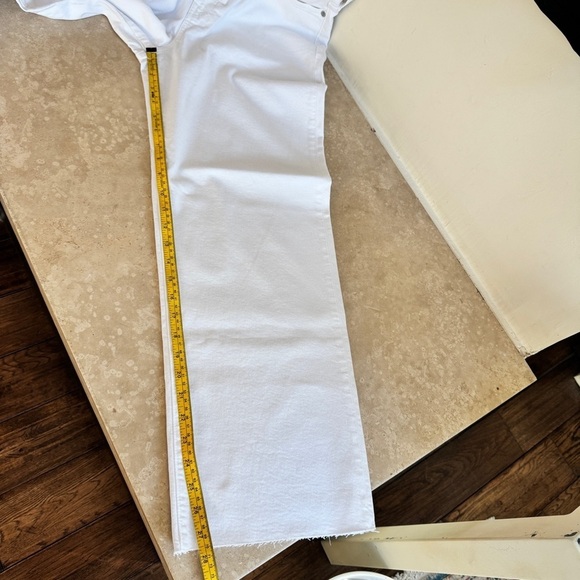 J Crew Slim Wide Leg Jean White Denim Raw Hem Womens Size 29 High Waist Slimming - Picture 11 of 16